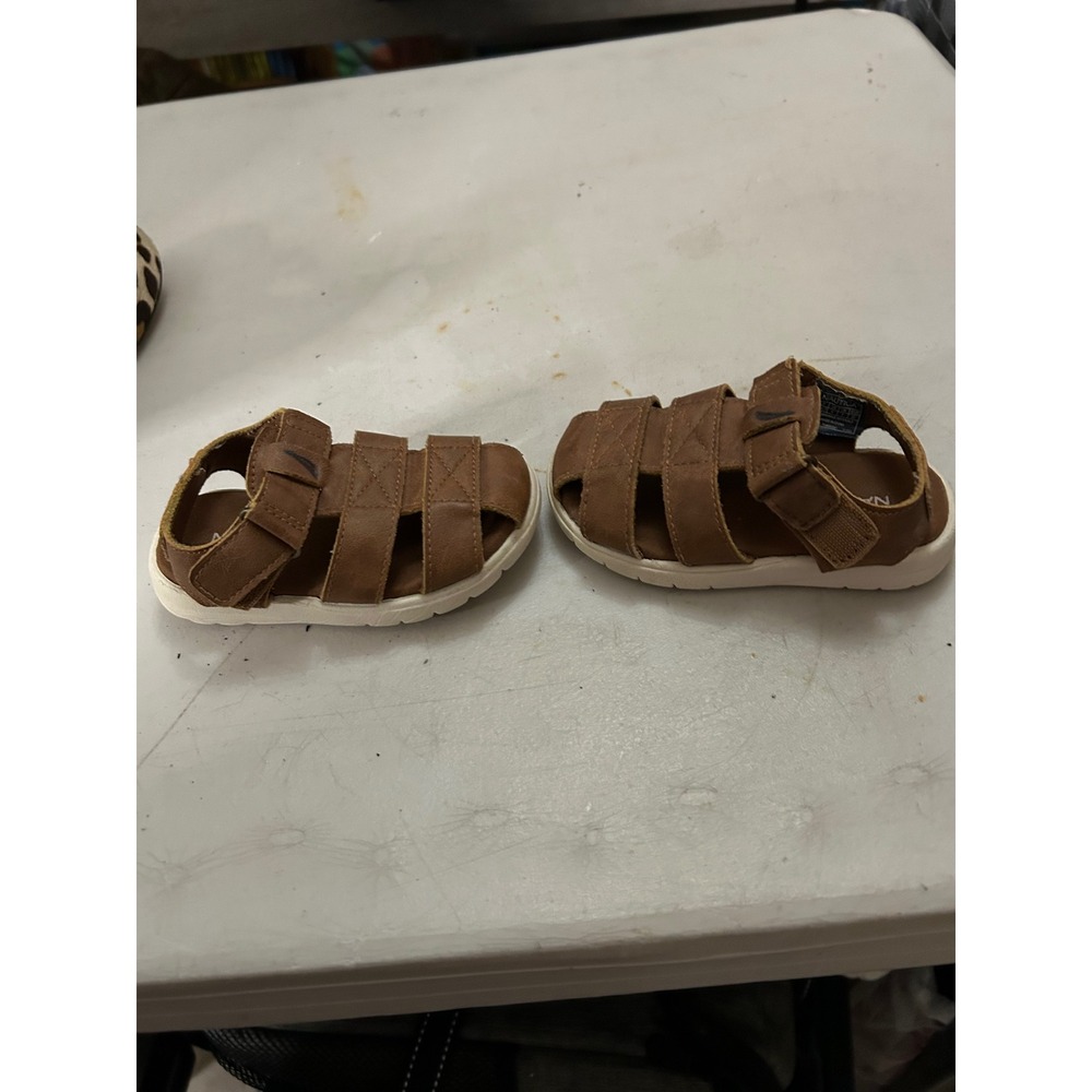Nautica Kids Brown Fisherman Sandals Hook Loop Closure Size 6 Toddler Boys Girls - Picture 4 of 5